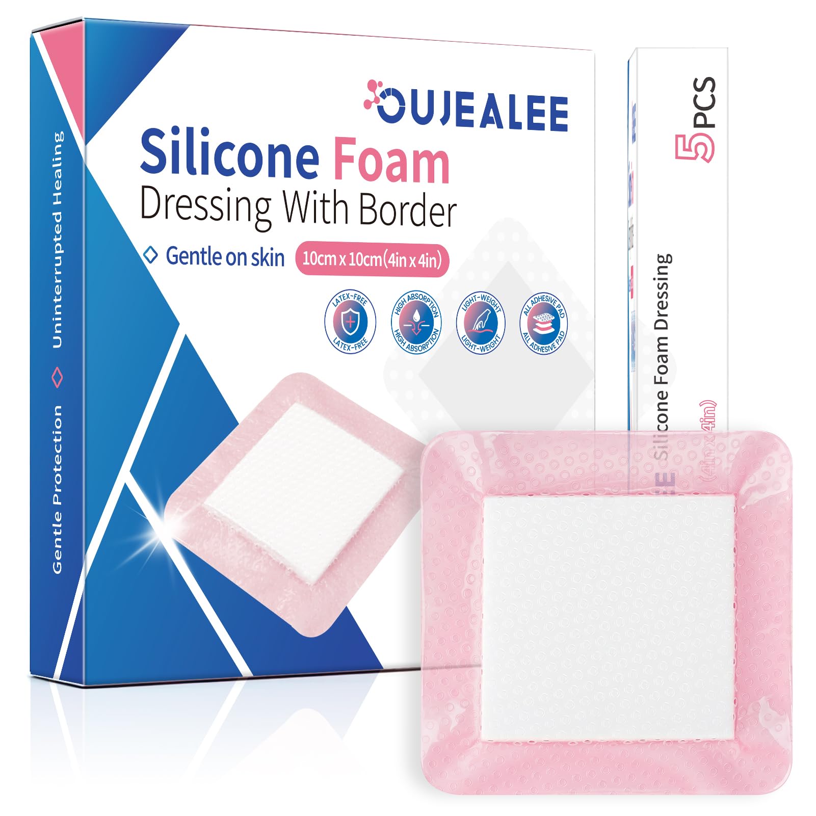 Silicone Foam Dressing with Border, FSA or HSA-Soft Pink Color(3"×3") — Amazon image 8