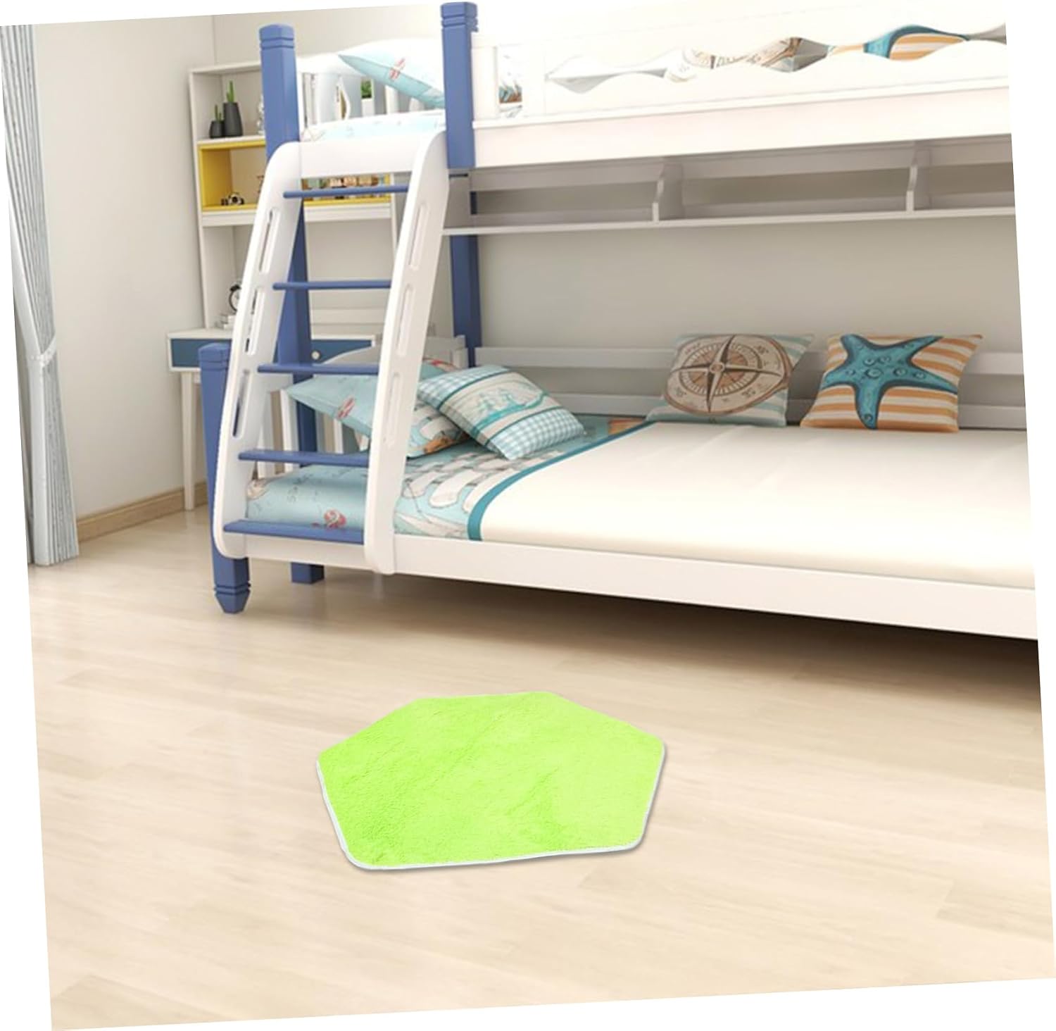 Totority 1.4m Hexagonal Play Mat for Boy Girl Soft Velvet Rug for Playhouse Crawling and Games Versatile Indoor Outdoor Use for Toddlers Green Cushion