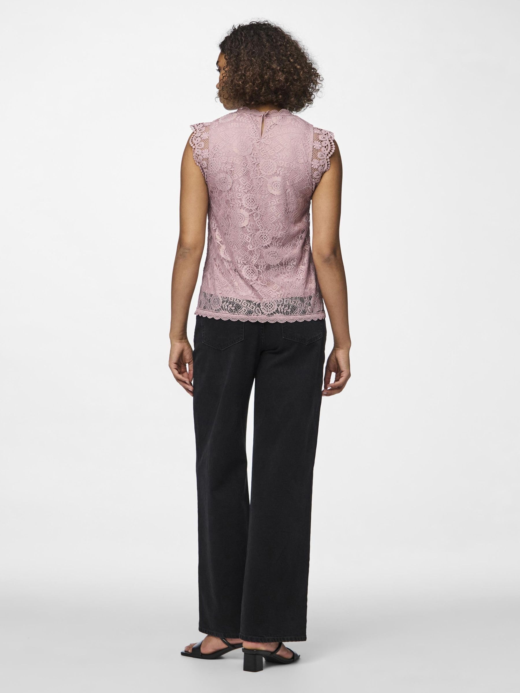 PIECES Koronkowy top Kobiety Pcolline Sl Lace Top Noos Bc