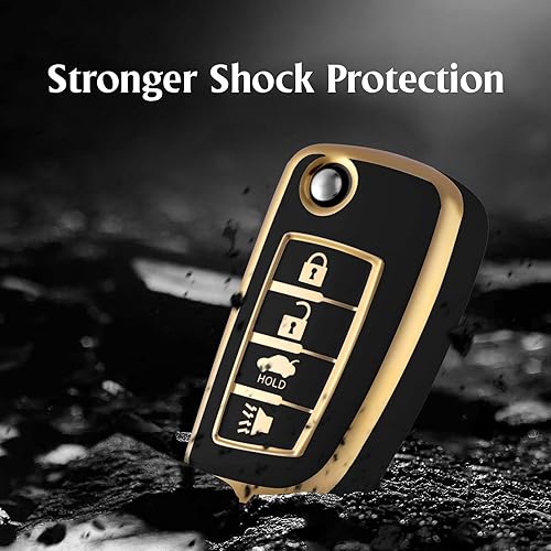 Miniatura 5 de WORCAS Funda protectora de TPU para llavero inteligente compatible con Nissan Rogue Rogue Select Rogue Sport Flip 3 botones, TPU remoto sin llave,