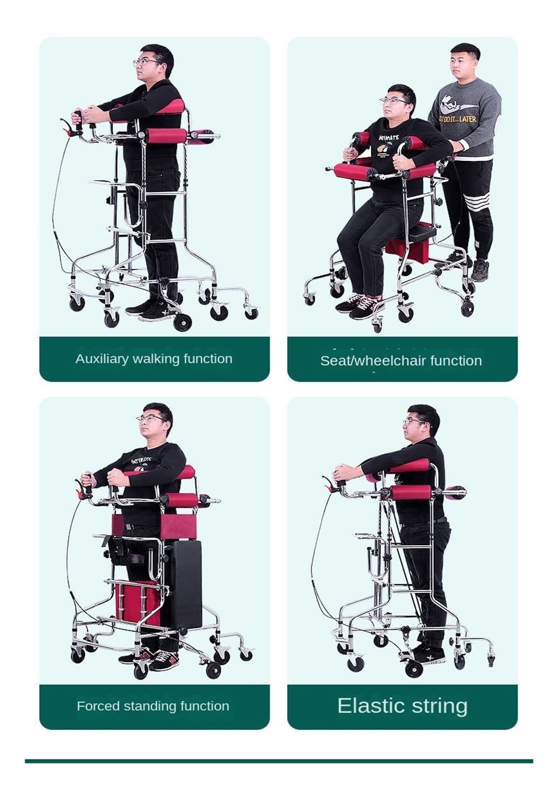 Urządzenie rehabilitacyjne 8 Kółek Walker Assist Urządzenie Do Rehabilitacji Chodzenia Chodziki Anty-do Tyłu Rollover Półka Narzędzie Osoby W Podeszłym Wieku Udar Hemiplegia Walker Rękawice robota z k
