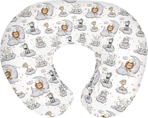 Miniatura 13 de Fundas de almohada de lactancia boho zoológico de selva, safari, bebé, para niños y niñas, animales de zoológico, hojas tropicales, funda de