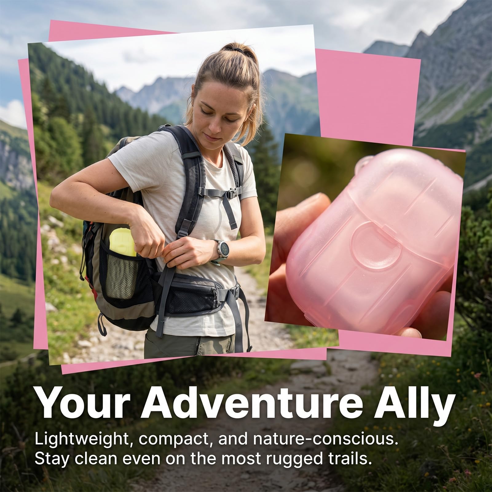20PCS Feuilles de Savon de Voyage avec Étui, Savon en Papier Portable, Savon Dissolvant à l’Eau, Mini Savon pour les Mains, Idéal pour Camping, Randonnée et Hygiène Quotidienne