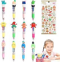 Kawaii Pens for Children, 4-in-1 Mini Ballpoint Pen with Animal Head, Cute Cartoon Pens for Girls and Boys, Party Bags for Children's Birthday Parties and Parties, Pack of 13