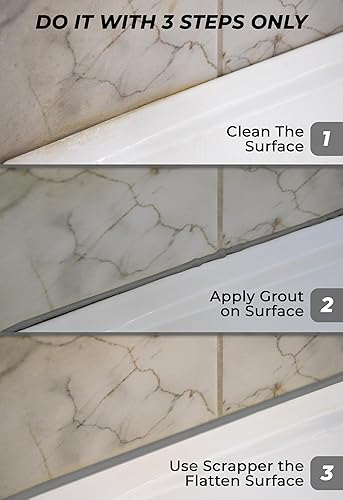 Miniatura 18 de Kit de reparación de lechada de azulejos, beige 8.8 oz/250gr. Kit de reparación de tubos de llenado de lechada de secado rápido, restauración