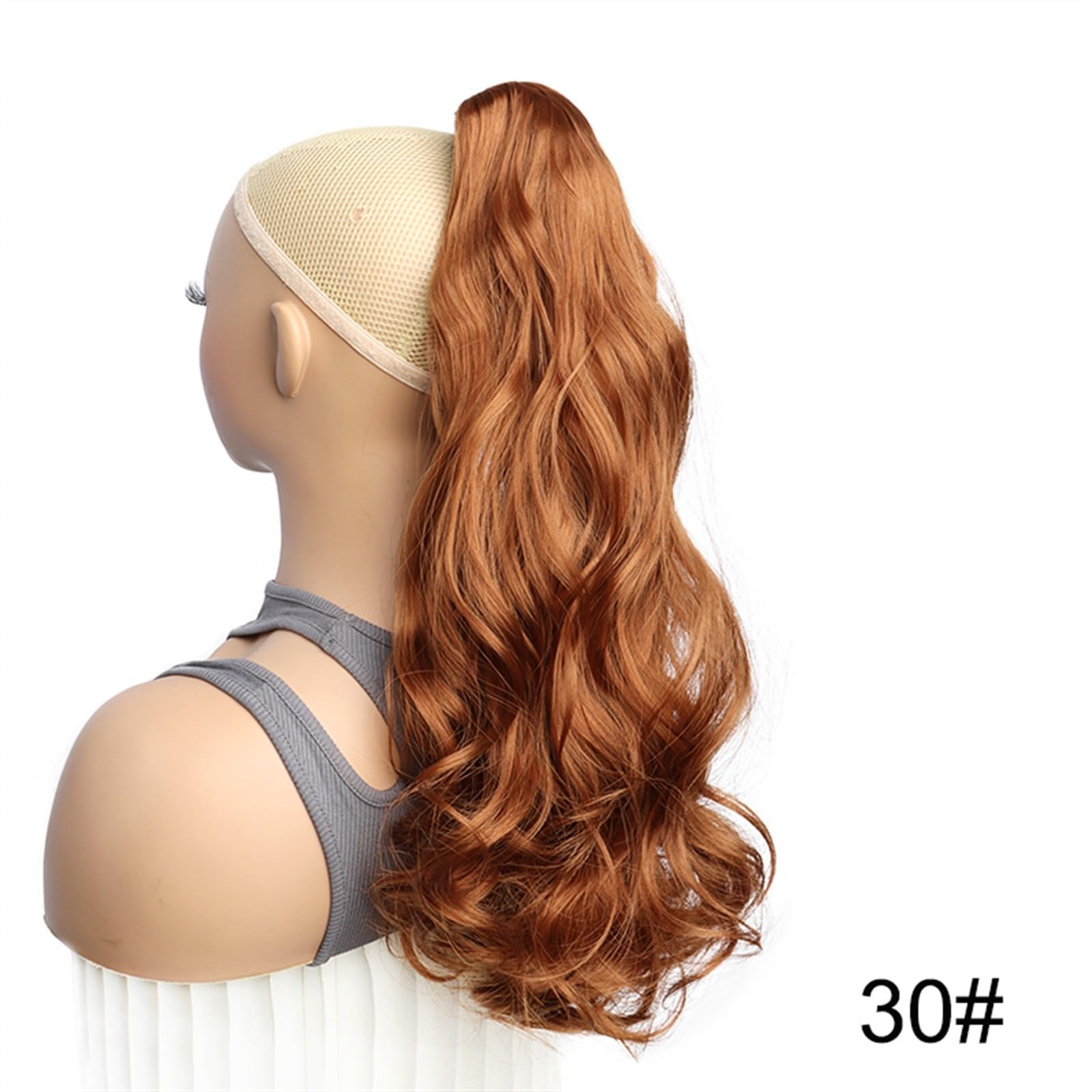 Cola de Caballo Clip de garra de cola de caballo rizado largo sintético en extensión de cabello de cola de caballo for mujeres estilo diario sin esfuerzo de 20 pulgadas Chica Postizos de Pelo(30)