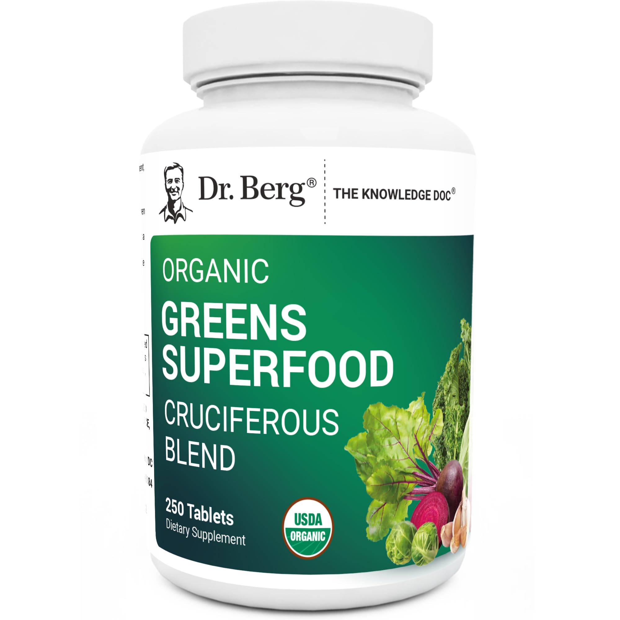 Dr. Berg's Greens Superfood Cruciferous Vegetable Tablets - Vegetable Supplements for Adults w/ 11 Phytonutrient Super Greens - Energy, Immune System & Liver Veggie Tablets - 90 Tablet — Amazon image 10