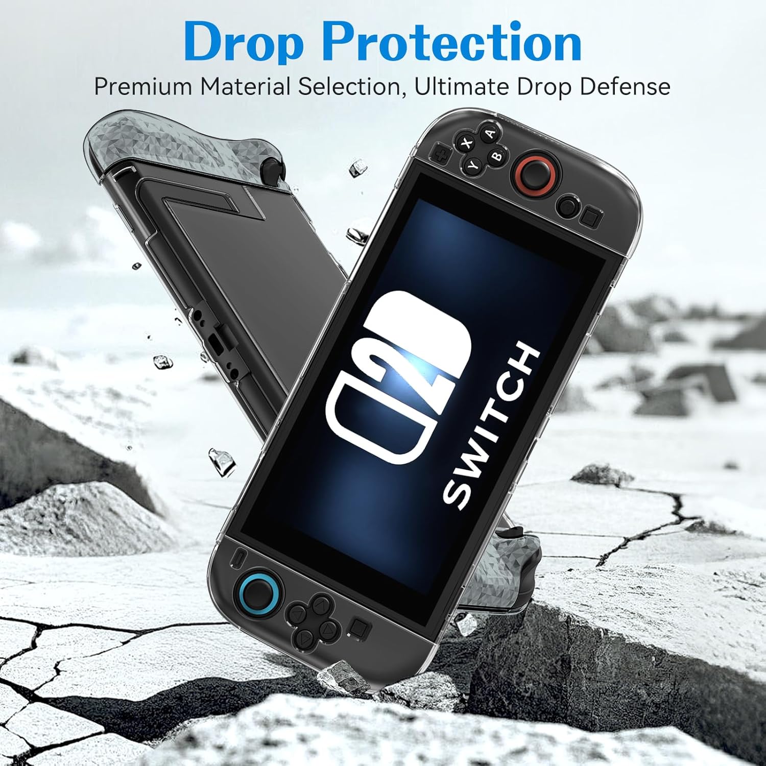 ivoler Dockable Case for Nintendo Switch 2 (2025), Slim Carrying Protective PC Case, Soft TPU Grip Case for Joy-Con, Grip Cover with Shock-Absorption, Anti-Scratch, Split Design- Black - Image 3