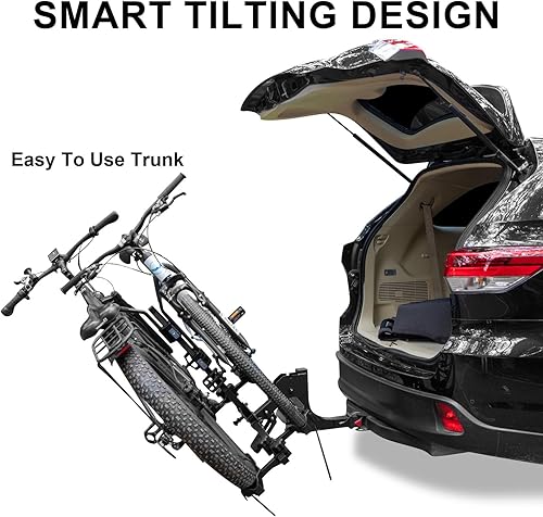 Miniatura 4 de WEIZE 2 soportes de bicicleta E montados, sin tambaleo, con inclinación inteligente, plegable, 2 soportes de bicicleta eléctrica, enganche de 2