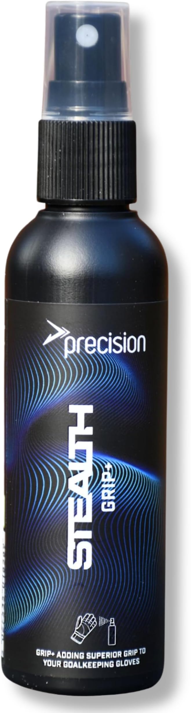 Precision Stealth Grip Plus 100ml Spray, Enhances Grip for Goalkeeping Gloves, All-Weather Performance, Non Sticky, Long Lasting Formula, Black