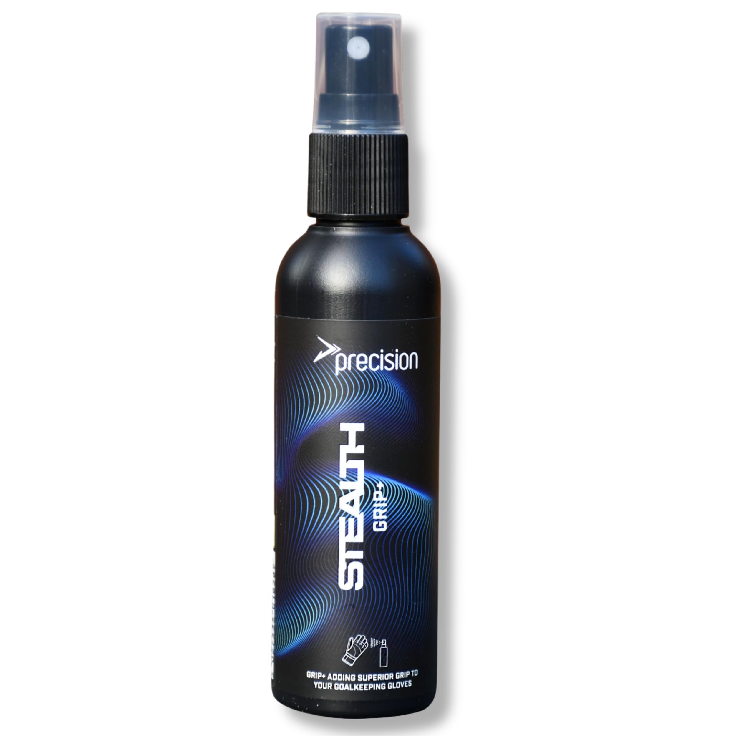 Precision Stealth Grip Plus 100ml Spray, Enhances Grip for Goalkeeping Gloves, All-Weather Performance, Non Sticky, Long Lasting Formula, Black