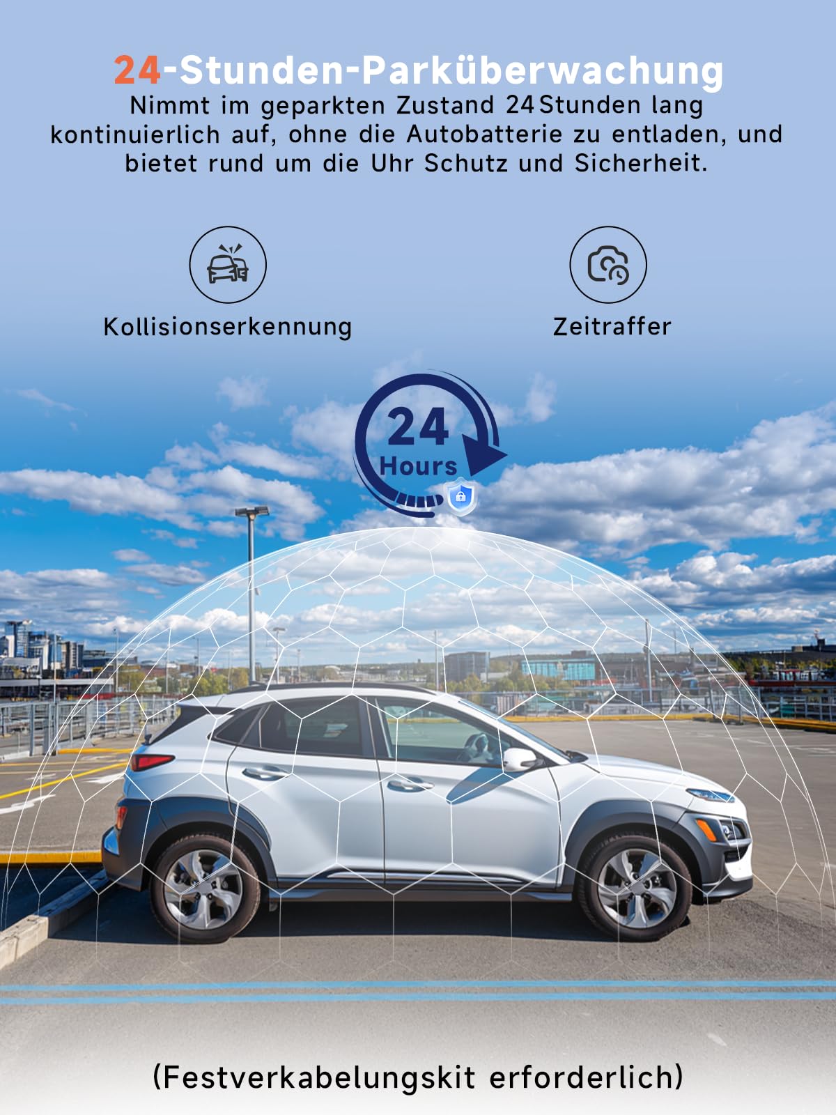 Veement Dashcam Auto Vorne Und Innen 2,5k+1080p, Mini Dash Cam Auto Kamera Mit 32-GB-Karte, Super-Nachtsicht, 4 IR-LEDs, 165° Weitwinkel WDR, G-Sensor, Loop-Aufnahme, 24H Parkmodus (Dunkelschwarz)