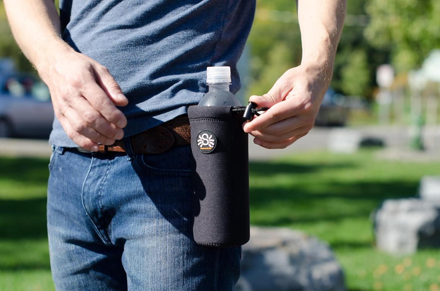 Spider Holster - SpiderMonkey Water Bottle Holder - Self Locking Belt Accessory Clip with Neoprene Drink Holster!