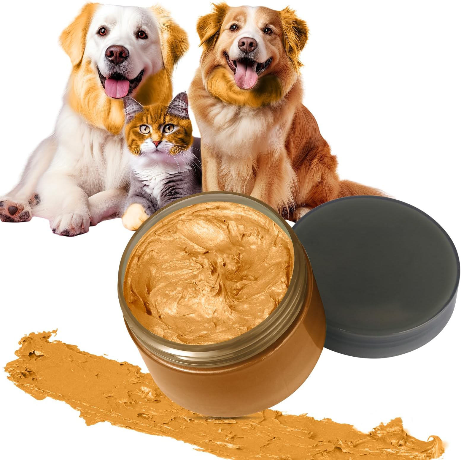 Hair Color For Dog, Washable Hair Wax Color Temporary Pet Safe Hair Color Cream for DIY Large Boy & Girl Puppy Stuff Accessories, Funny Birthday Gifts to Cat Lovers (Gold)