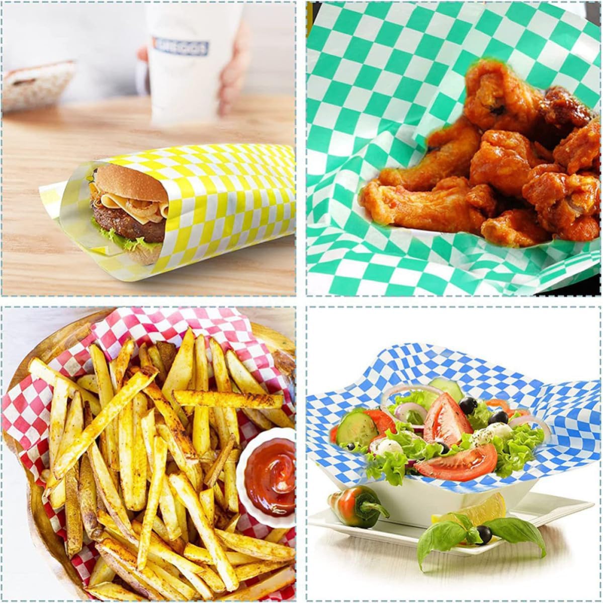 240pcs Square Dry Wax Butcher Paper Food Wrapper Xmas Oilproof
