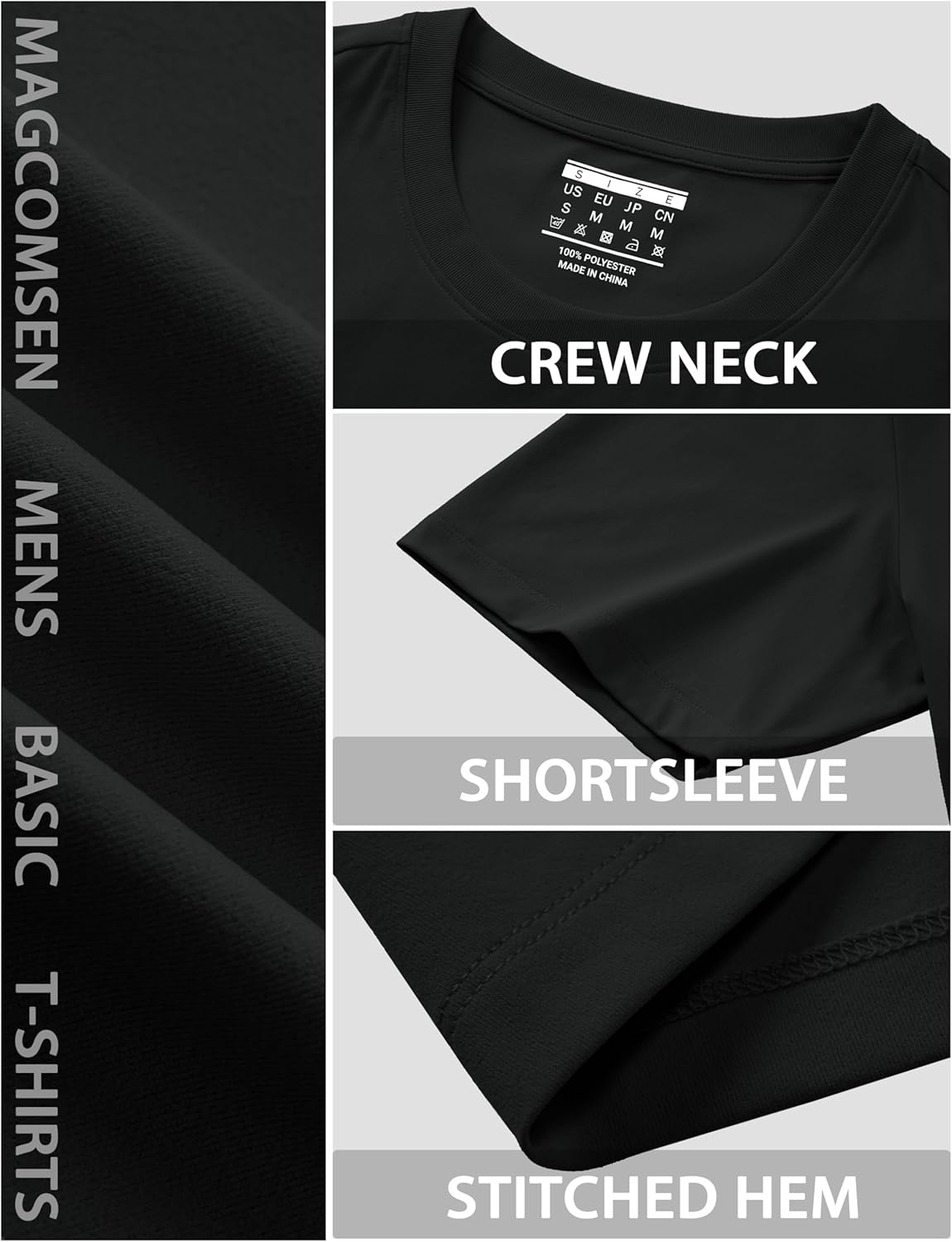 MAGCOMSEN Mens T-Shirts Short Sleeve UPF 80+ Sun Protection Lightweight Moisture Wicking Casual Crew Neck Basic Tees - Image 6