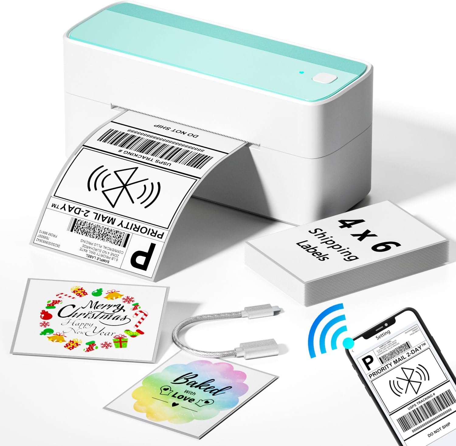 Itari Shipping label printer, Wireless Bluetooth Label Printer, Postage