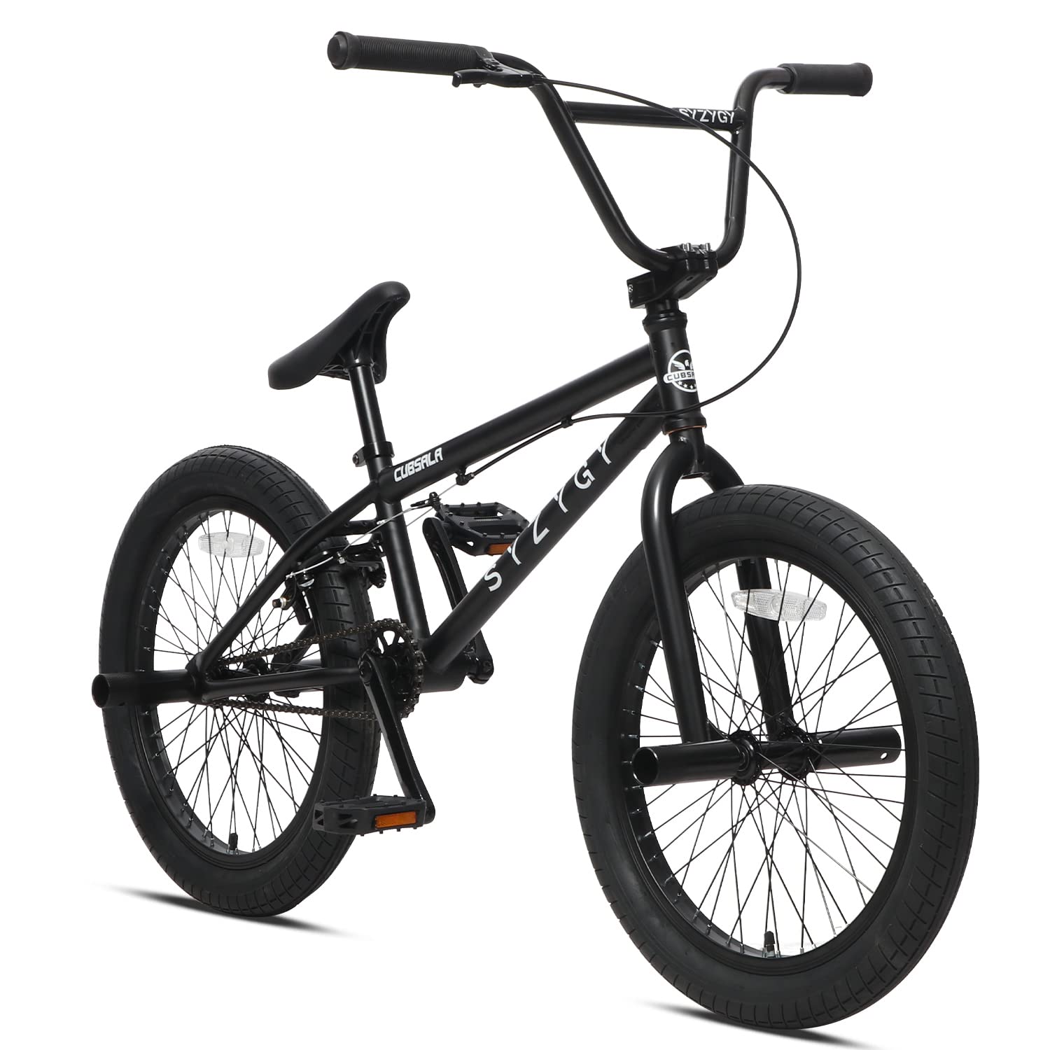 cubsala 20 Inch BMX Bike Freestyle Bicycles for 6 7 8 9 10 11 12 13 14 Years Old Boys and Beginner Riders, Matt Black with Black Tires