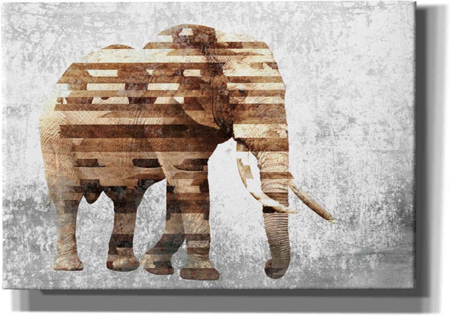 Epic Graffiti 'Rustic Brown Elephant' by Irena Orlov, Canvas Wall Art, 18"x12"