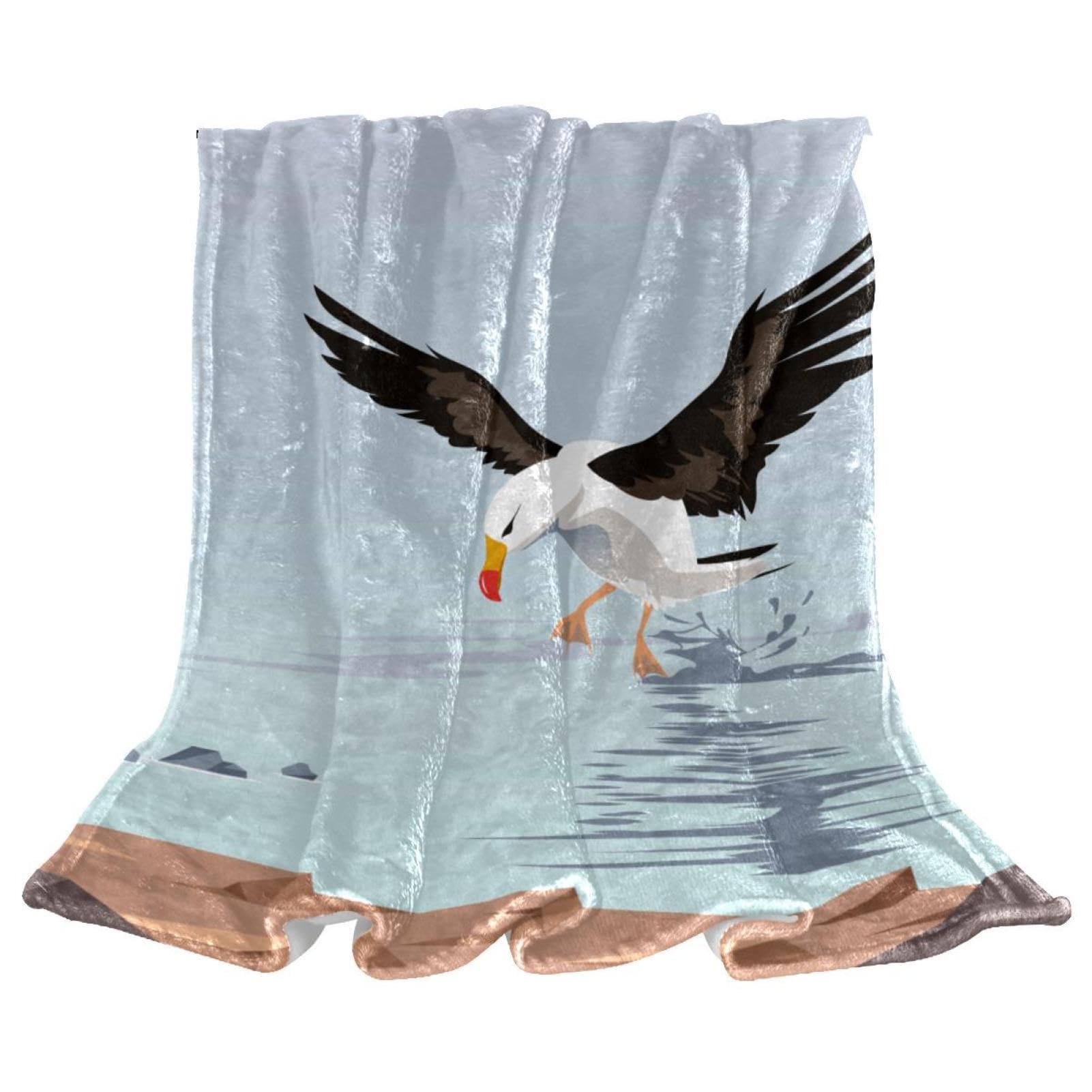Couverture polaire oiseau anti-froid plaid microfibre doux pour canapé