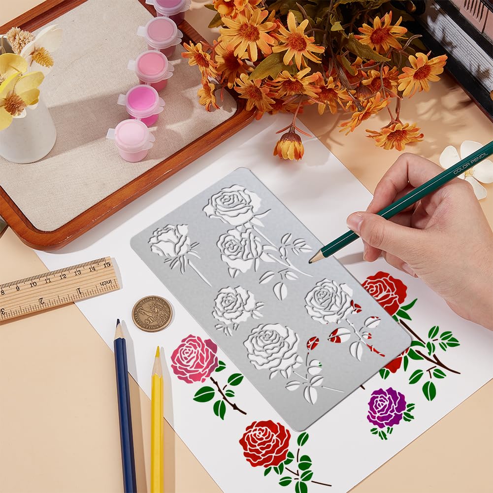 UNICRAFTALE Calendario in acciaio inox stencil in metallo settimanale note pittura riutilizzabile stencil artigianale per notebook scrapbook abitudine tracker