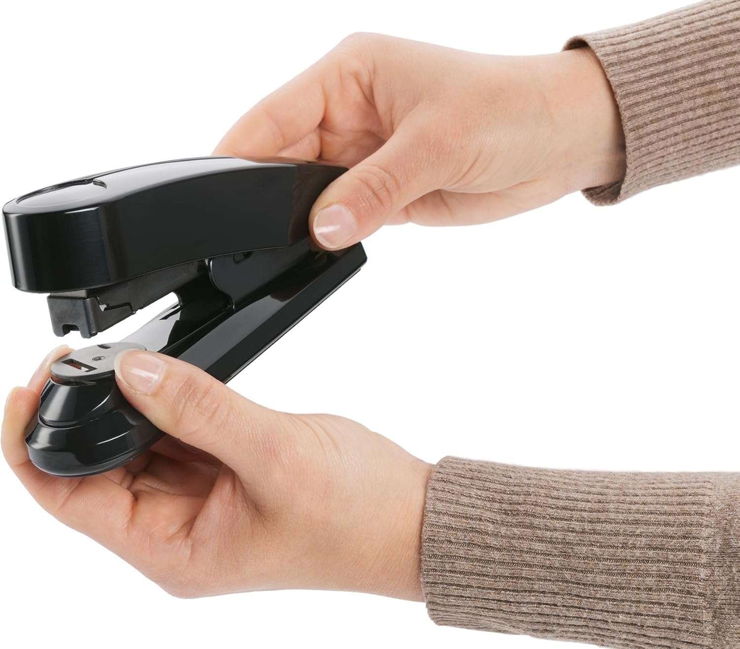 Novus B4fc re+New Flat Clinch Stapler, 50 Sheet Capacity, Made of 80% Recycled Plastic, German Engineered, Staple|Pin|Tack, 25 Yr. Warranty, Black re+New Special Edition (020-1933)