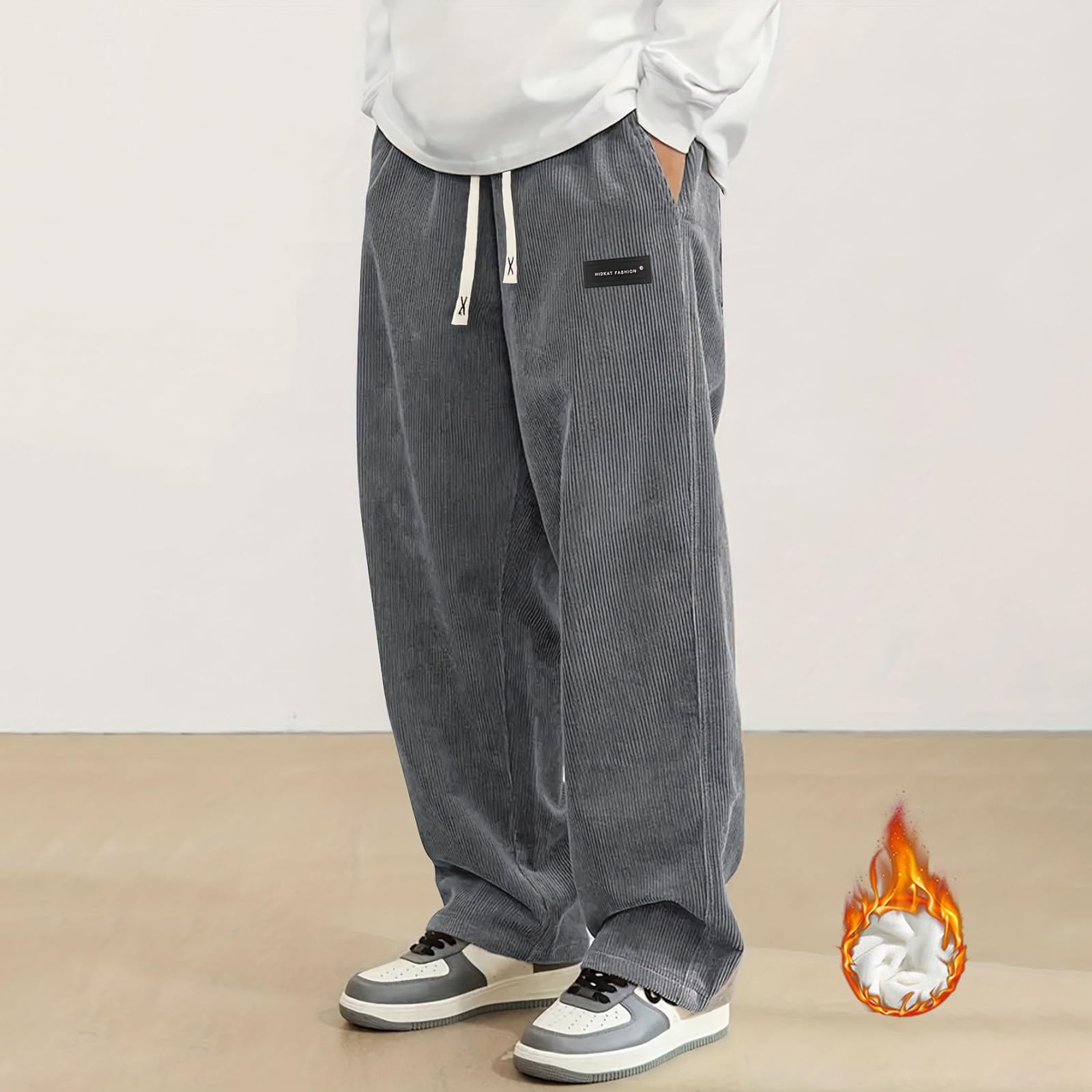 Generisch Hose Herren Stretch, Herren Cordhose mit weichem Fleecefutter für optimalen Winterkomfort Bequeme modische Passform