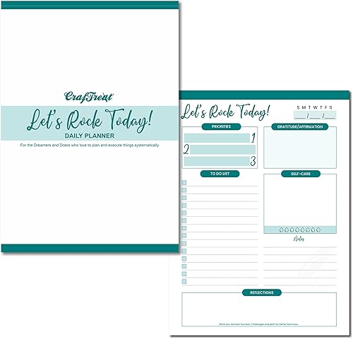 CrafTreat Agenda diaria sin fecha: 100 hojas, organiza tus objetivos diarios y mensuales, rastreador de hábitos, programador de citas y cuaderno