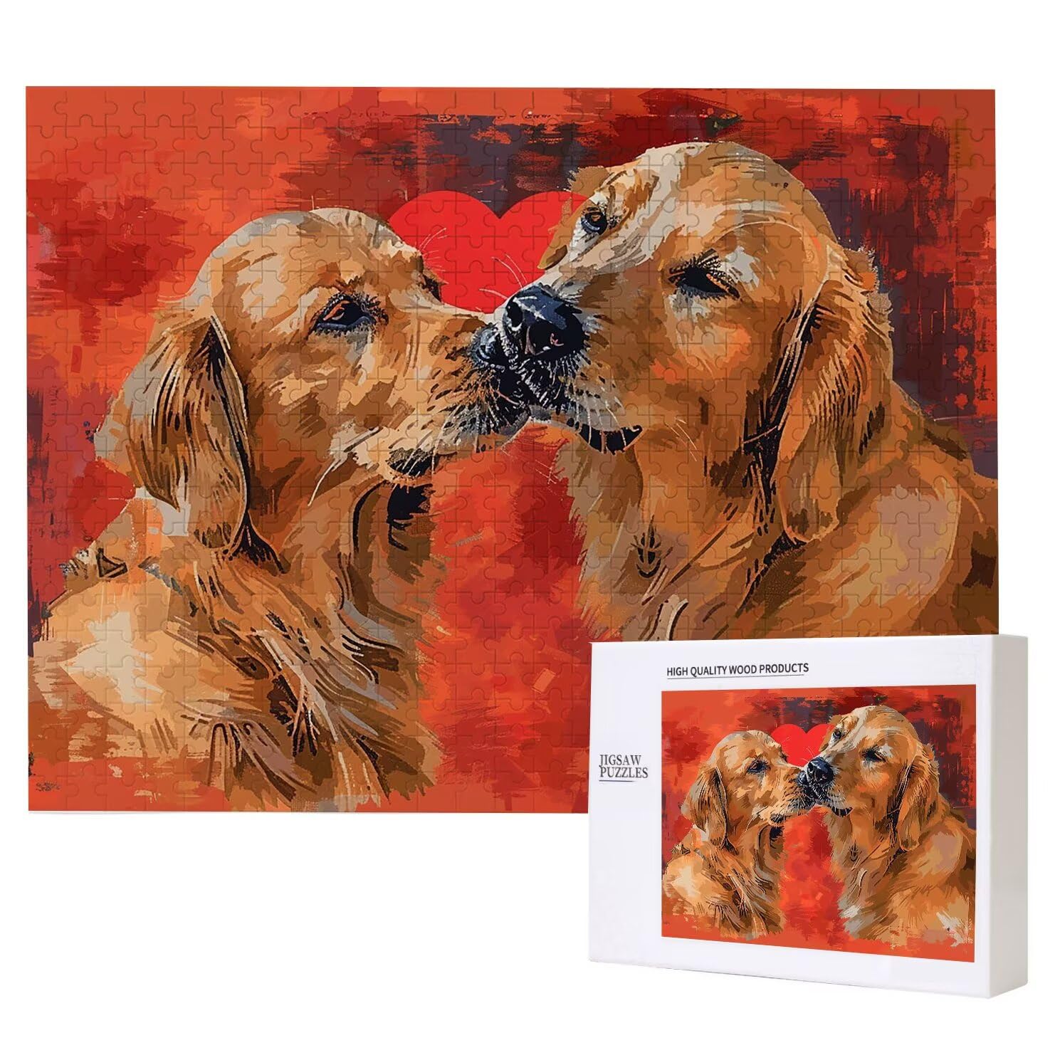 Jigsaw Puzzle, 1000 Pezzi Puzzle Classici, Amore Puzzle Rilassamento Intelligence, Mpossibile Difficile Puzzles impegnativo per adulti Puzzles per Gioco Familiare, Regalo per Amore Amico Cane K0F-165