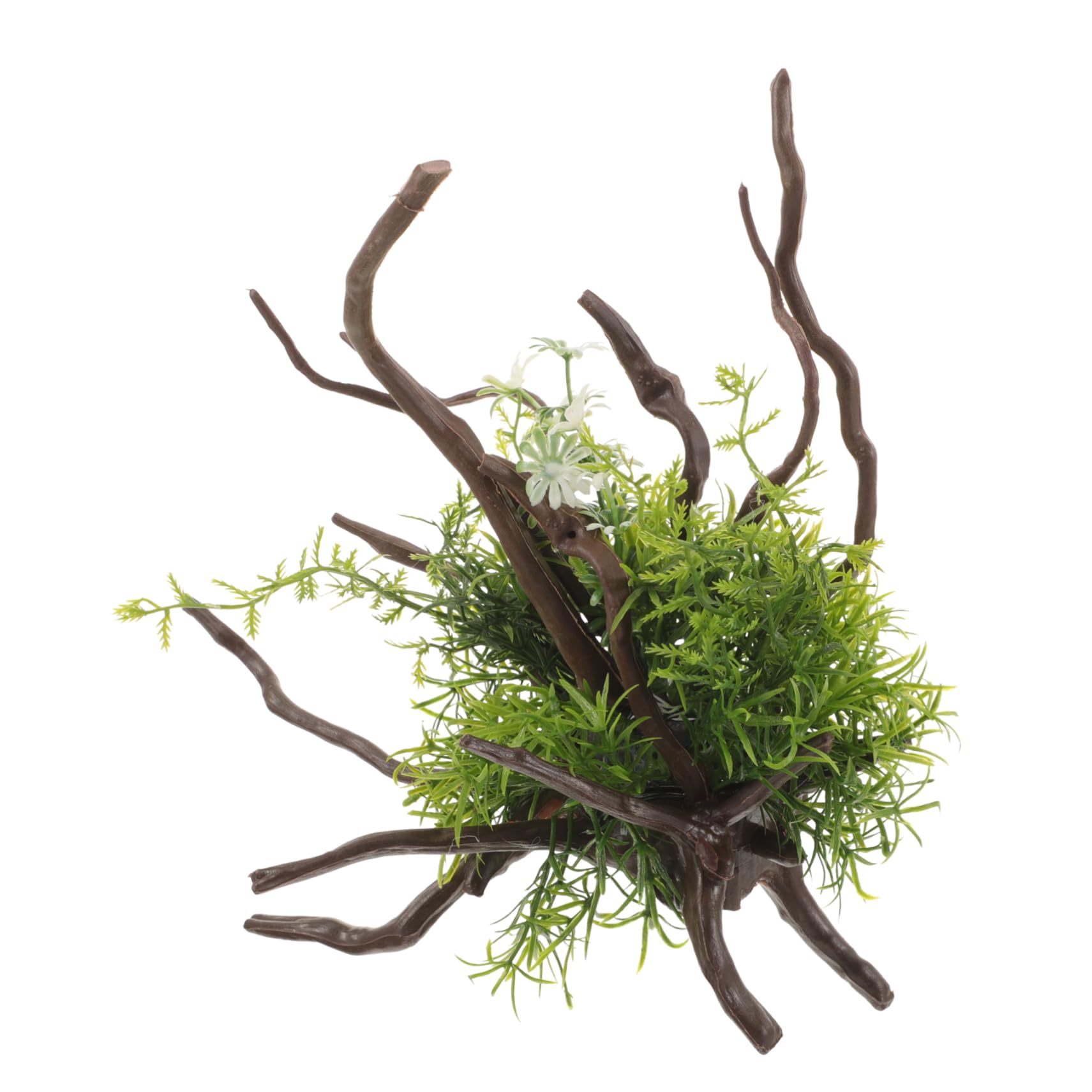 BESPORTBLE 2 Pièces Ornement Aquatique Herbe De Réservoir De Poissons Mini-Aquarium Plantes De Gazon Artificiel Pompe D'aquarium Décorations D'aquarium Aquarium Artificiel Air Trousse Résine