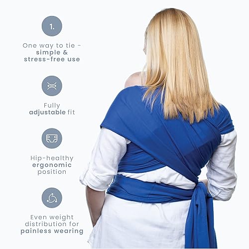 Miniatura 9 de CuddleBug Fular para bebé + portabebés - Recién nacidos y niños pequeños de hasta 36 libras - Manos libres - Tela suave y elástica - Ideal para baby