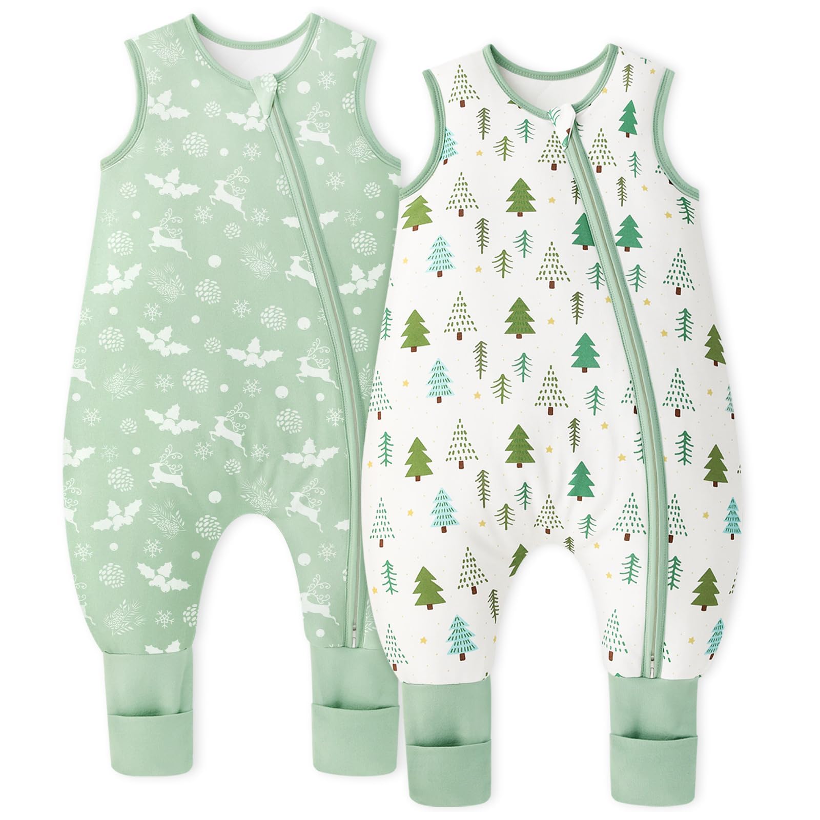Unnivoll Sacco nanna con piedini, 1,5 Tog, confezione da 2 pezzi