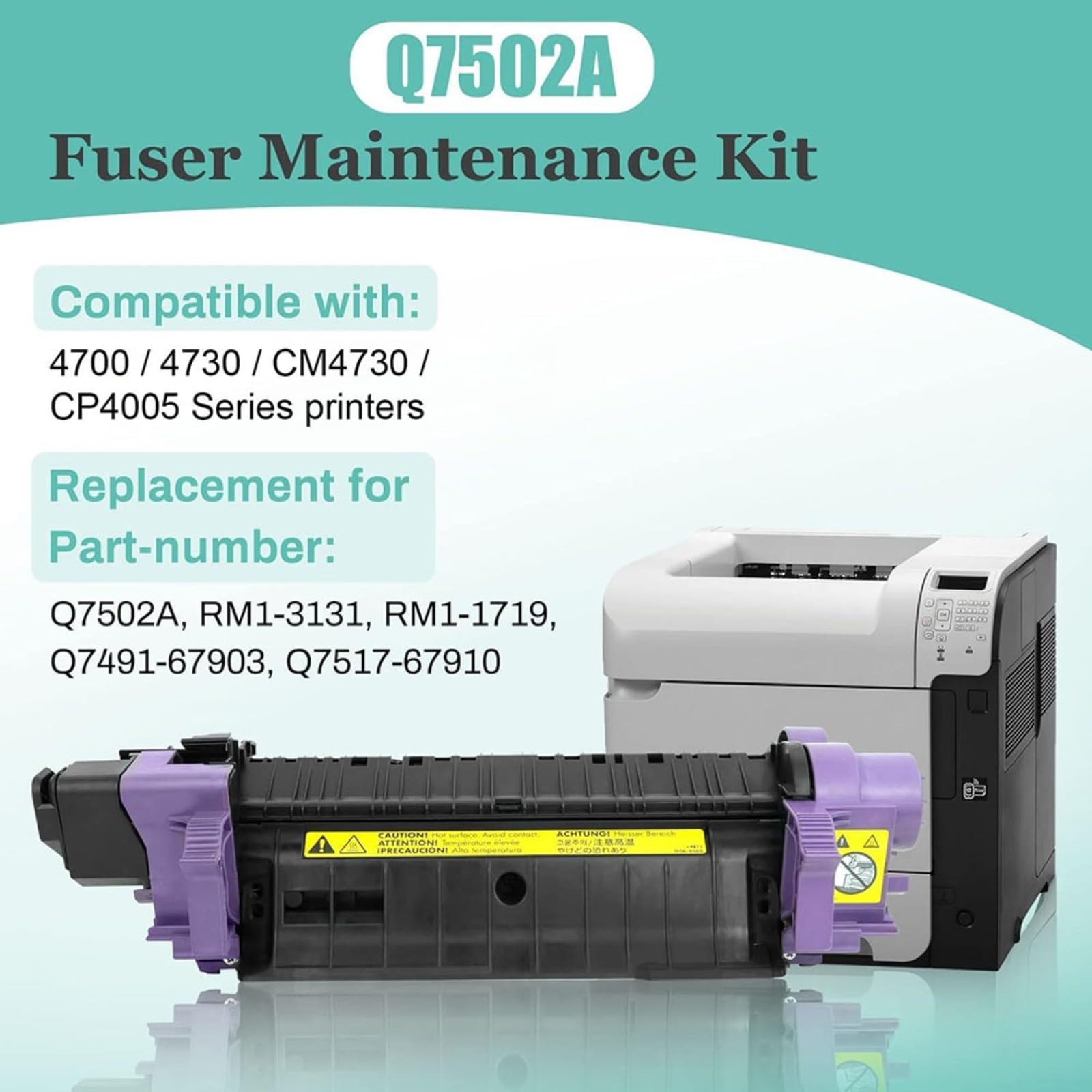 Unidad de fusión Q7502A RM1-3131 para impresora HP 4700 4730 CM4730 CP4005, conjunto de calefacción de 110 V con carcasa de metal