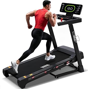 Heavy Duty Treadmill for Home, 20-Level Auto Incline, 20" Wide Deck | 12MPH, 500 LB Capacity, 4.5 HP, LED Display, Bluetooth Speaker & App