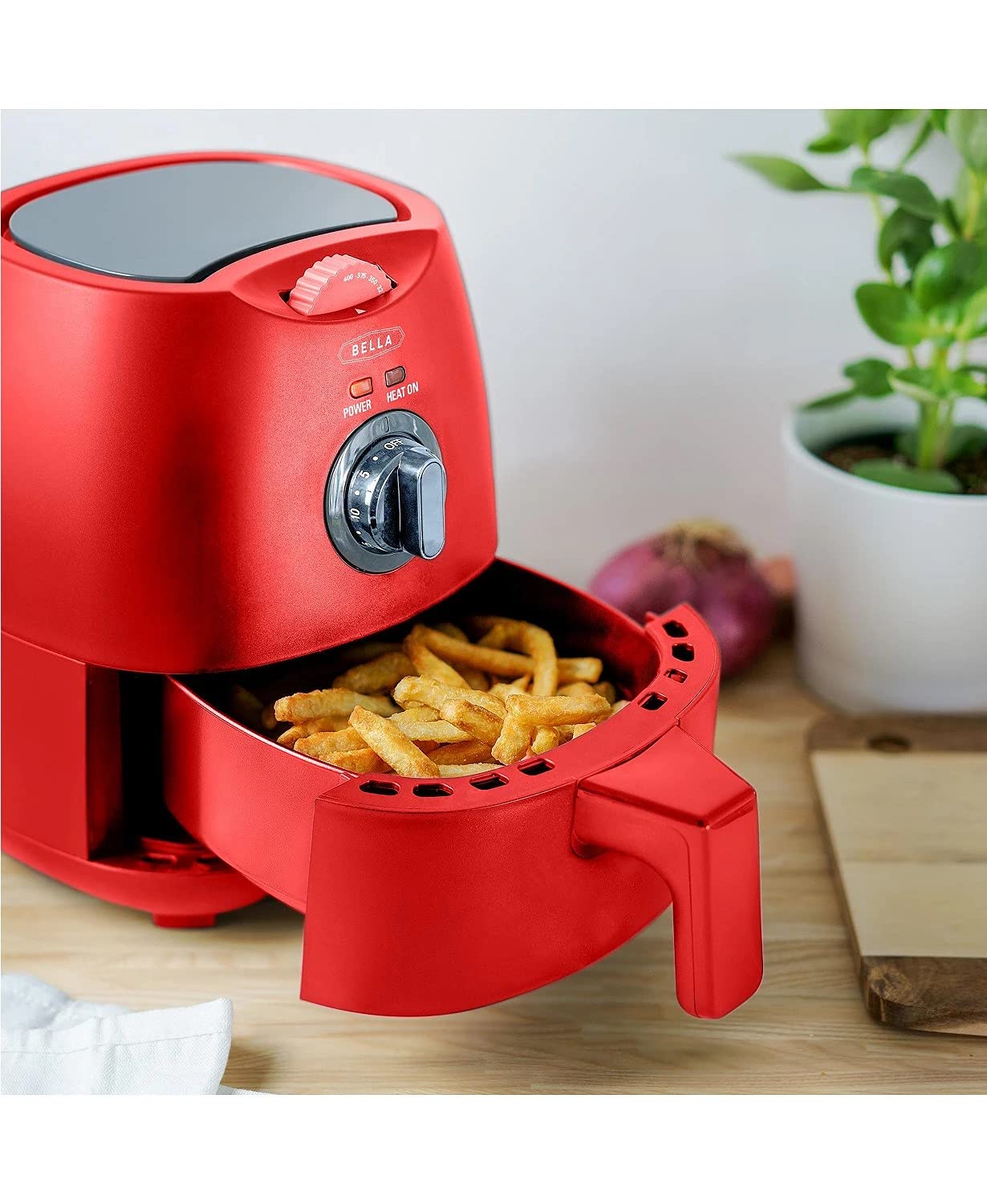 Bella 2-Quart Electric Air Fryer, Red