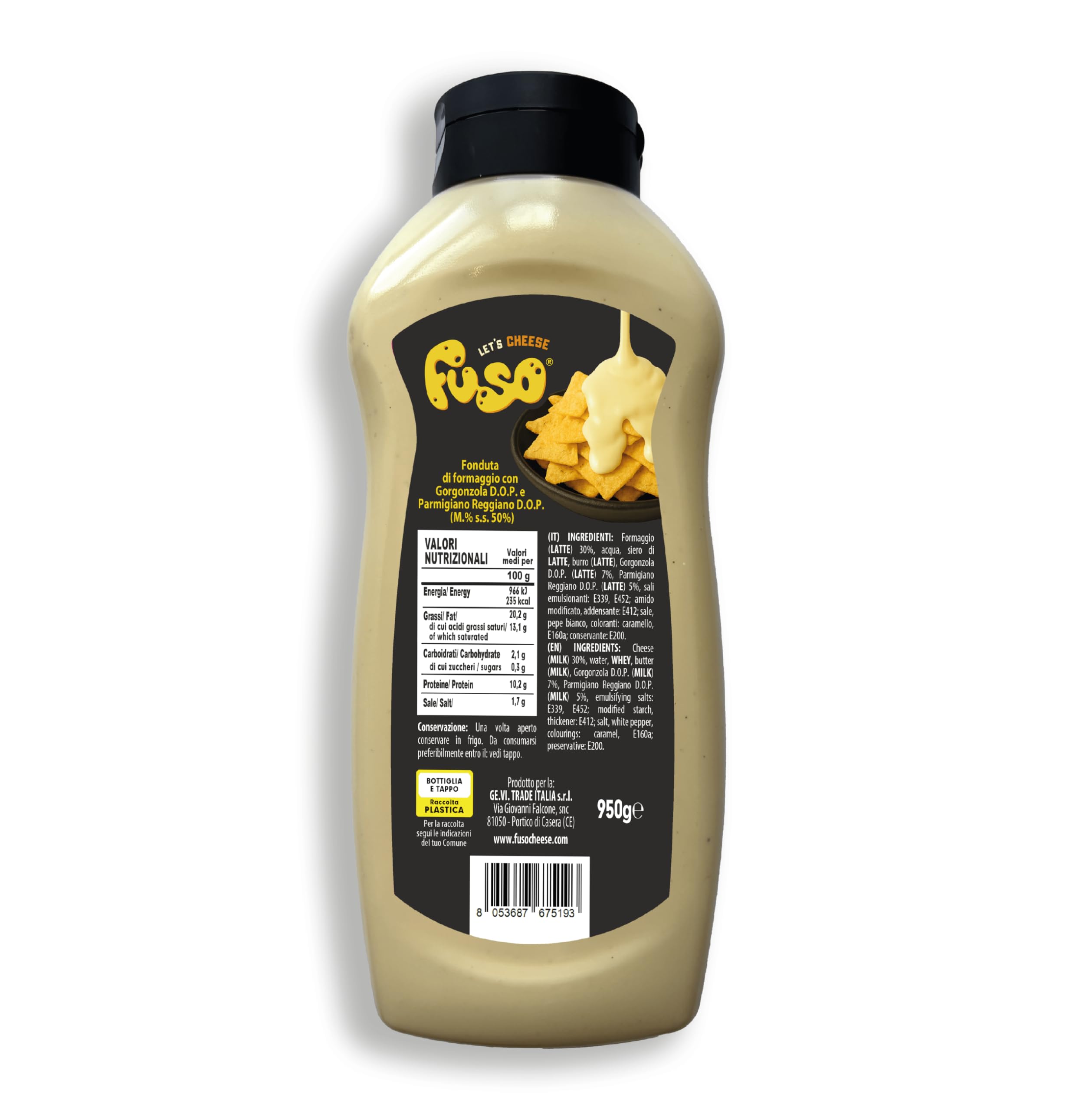 Italian Gourmet FUSO Fondue Classique au Fromage 8 x 950g (7,6kg)