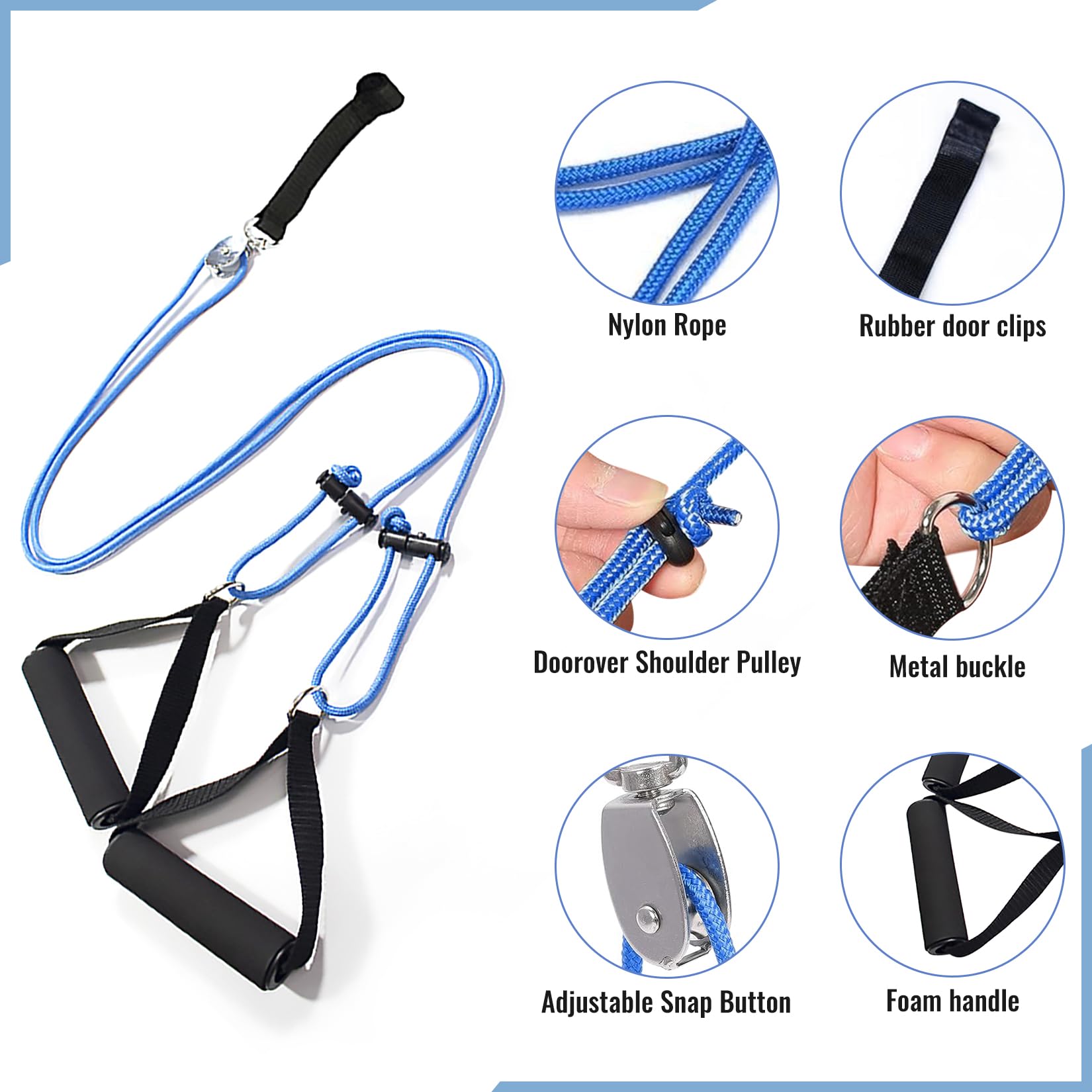 GothicBride Schultertrainer Seilzug Tür, Schultertrainer Pulley, Fitness Gymnastik Seil mit Handgriffe