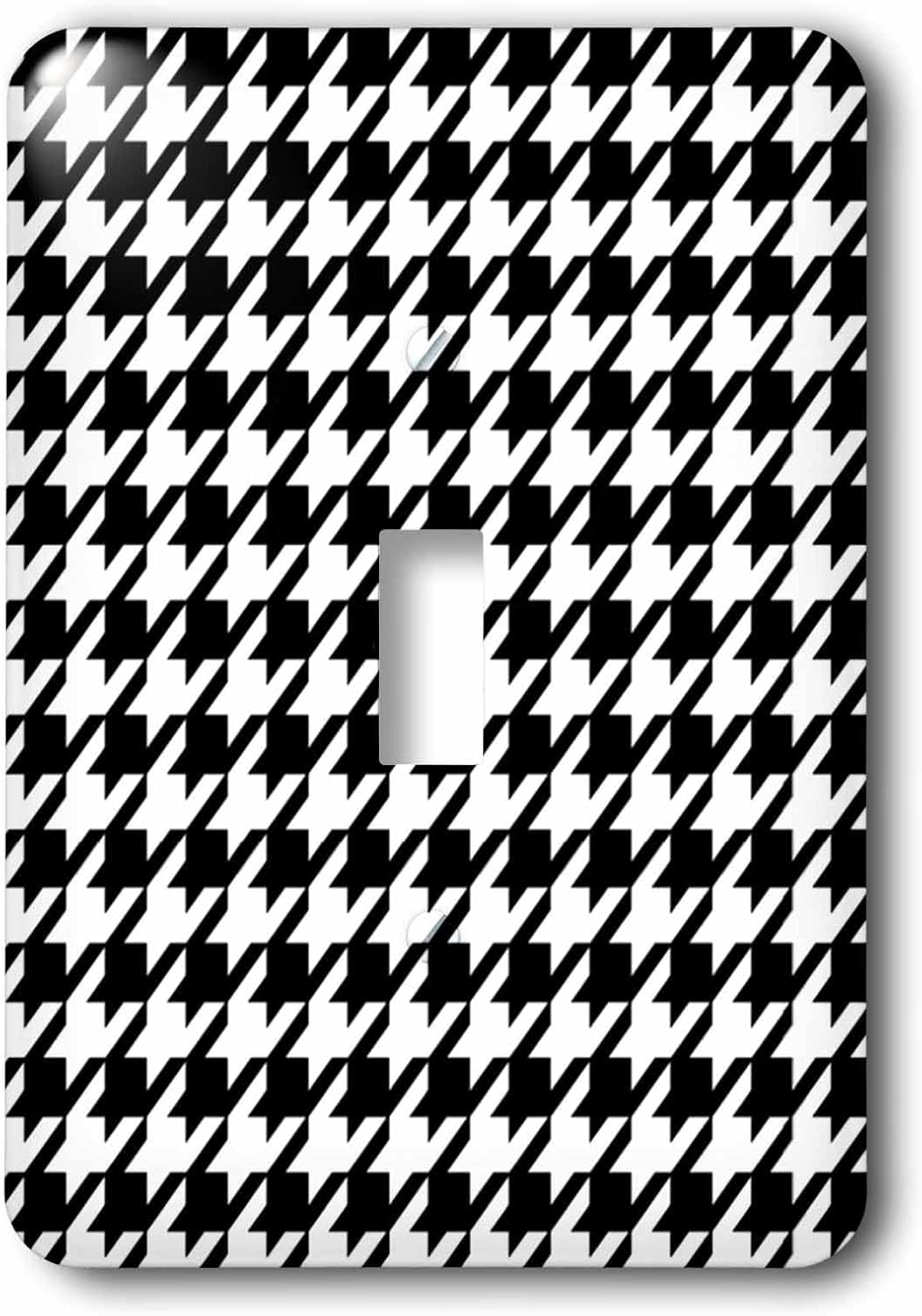 3dRose Black and white houndstooth pattern - large - preppy trendy stylish classy classic chic fashionable single toggle switch