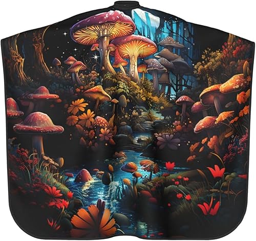 Miniatura 2 de mushrooms Magic forest psychedelic colorful Barber Cape for Men Professional Hairdressing Cutting Salon Cape Hair Styling Cape