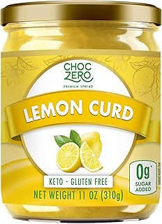 ChocZero Lemon Curd – No Added Sugar, Keto Friendly Lemon Spread, Gluten Free, 11 oz Jar
