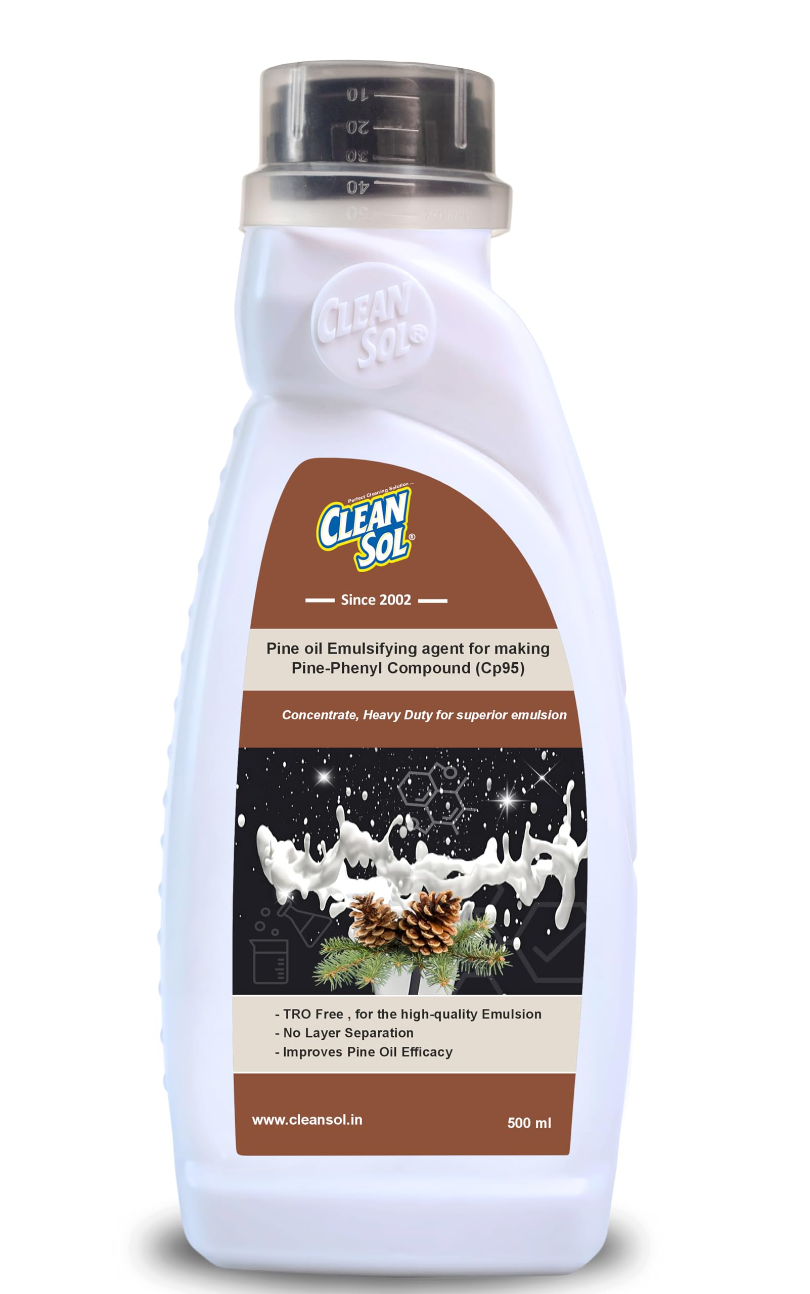 Cleansol Pine Oil Emulsifying Agent (CP95) | Blend of Surfactants for Pine/Phenyl Compound Making | Ideal for White Oil Emulsions & Concentrate Preparation – 500 ml-image-22