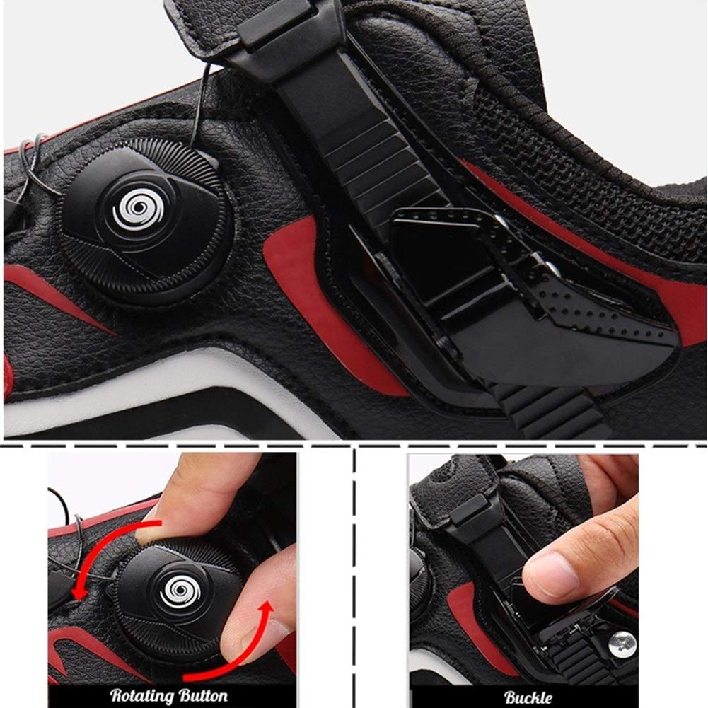 Zapatos de Bicicleta Hombres Zapatos de Ciclismo de Carretera Zapatos de Bicicleta de montaña MTB Mountain Cycle Sneaker Triatlón Racing Shoes (Color : 1-Blue, Shoe Size : 7)