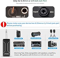 Vista 4 de Bietrun Micrófono inalámbrico, juego profesional de micrófonos UHF de metal, de mano, doble, inalámbrico, dinámico, con receptor recargable, salida