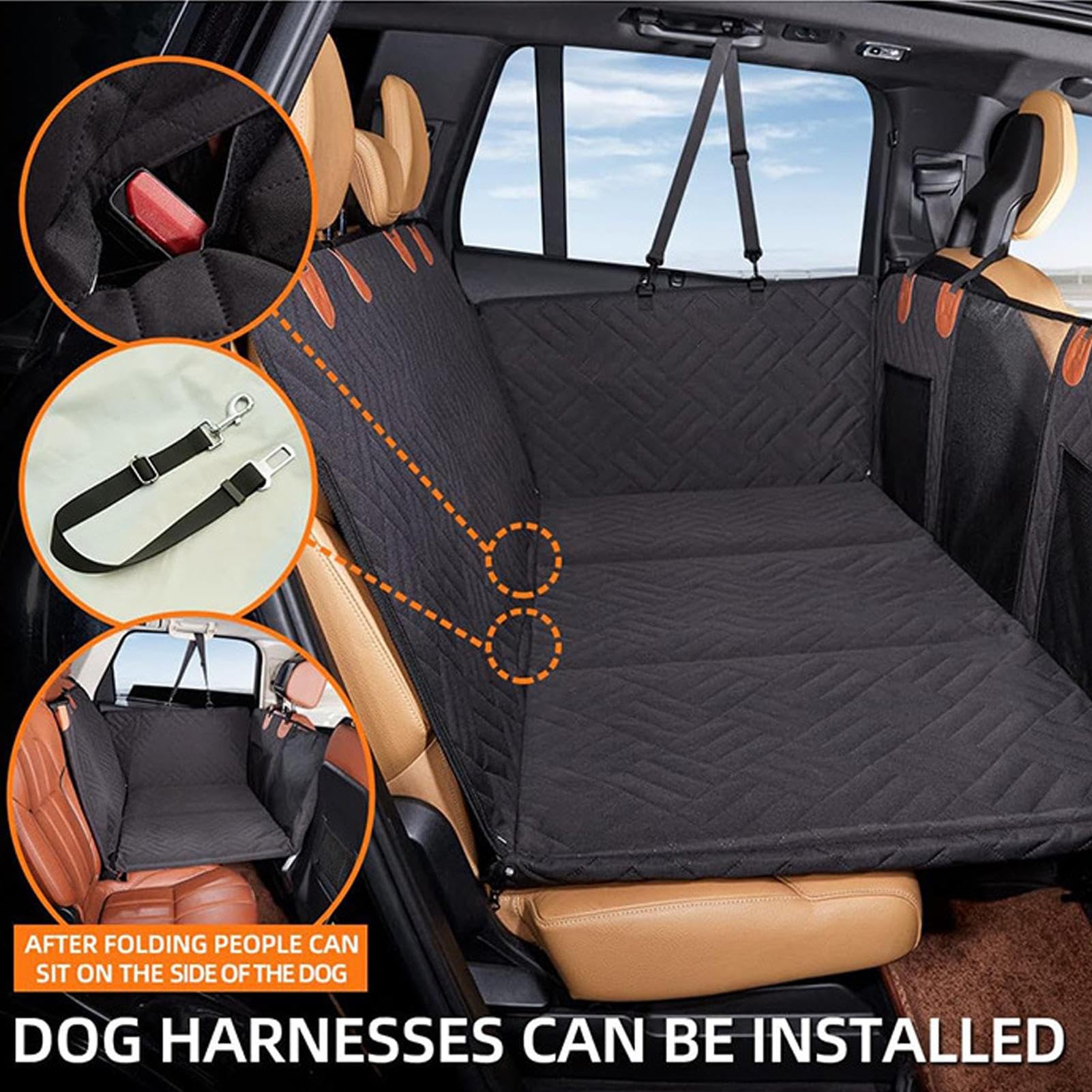 Hamac de Voiture pour Chien, Housse de Voiture pour Chien | Hamac de siège arrière, Housse de siège Robuste pour Chien, imperméable,Housse de siège arrière pour Chien, Tapis de Coffre p