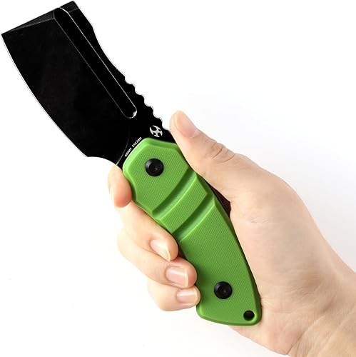 Miniatura 6 de KANSEPT Cuchillos Korvid S Cuchillo de hoja fija con hoja 14C28N de 2.9 pulgadas, mango verde hierba G10, funda Kydex para llevar todos los días
