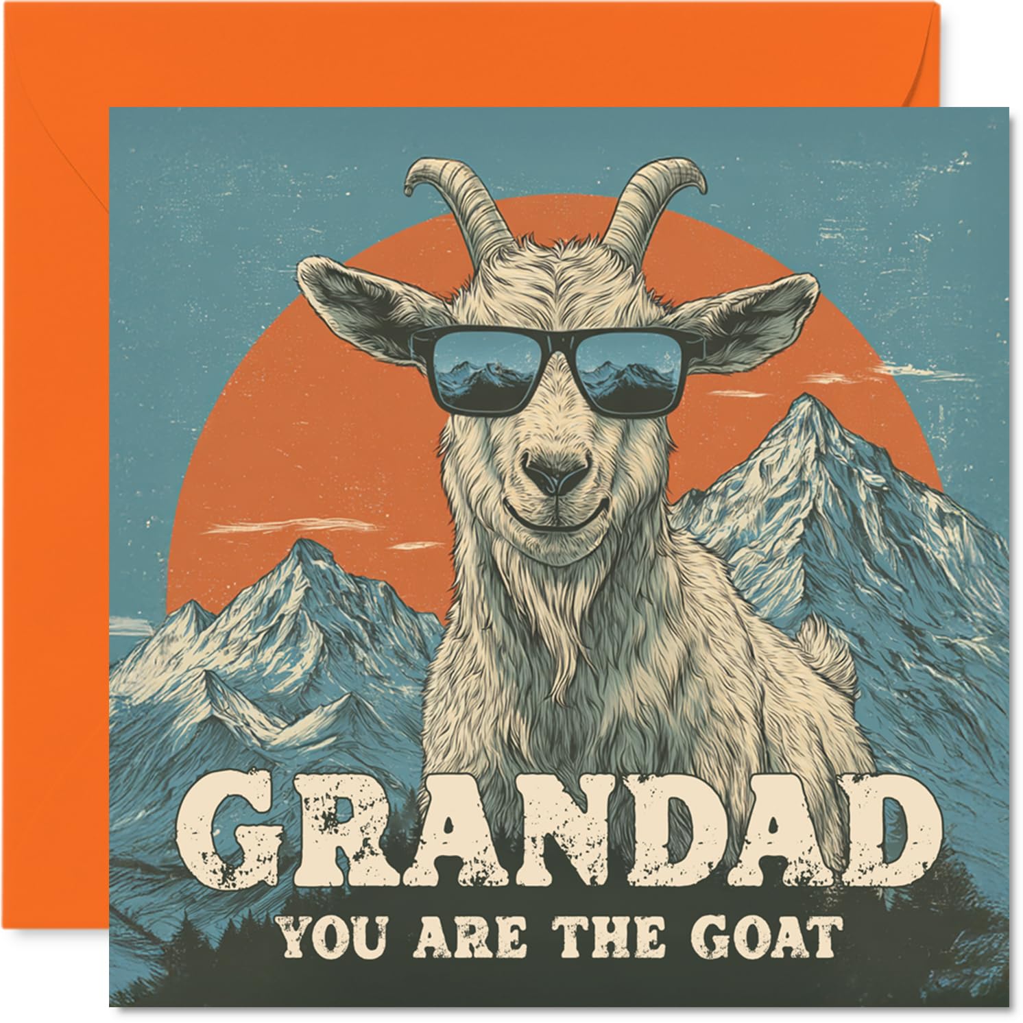 Grandad Birthday Card - You Are The Goat - Happy Birthday Card for Grandad from Grandson Granddaughter, 145mm Funny Animal Bday Greeting Cards