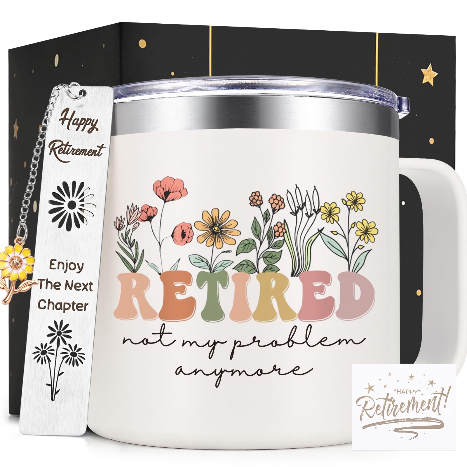 Lifecapido Regalo de jubilación para mujer, regalo de jubilación para mujeres, taza de café jubilada Not My Problem Anymore, regalos de jubilación, regalos de cumpleaños, regalos de Navidad para