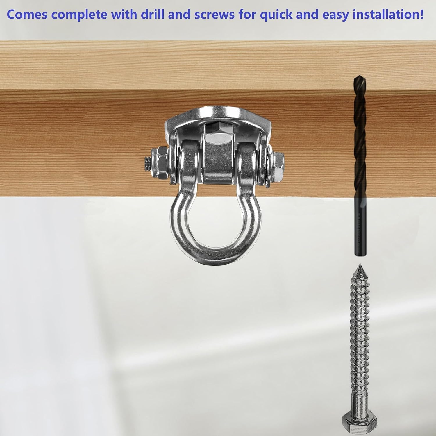 2 Heavy Duty Swing Hangers Stainless Steel 304 Anti-Rust, 2000 lb Capacity 180° Swing, Playground Porch Yoga Seat Trapeze Wooden Sets Indoor Outdoor