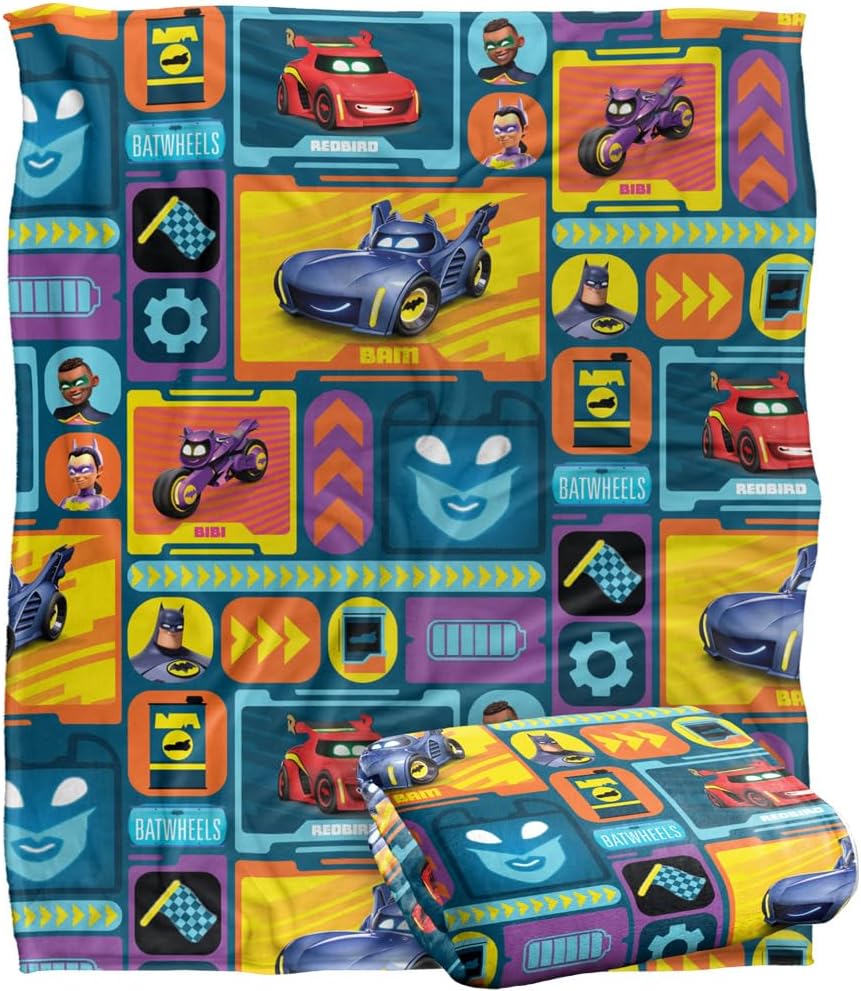Batwheels Blanket, 50"x60" Cars AOP Silky Touch Super Soft Throw Blanket