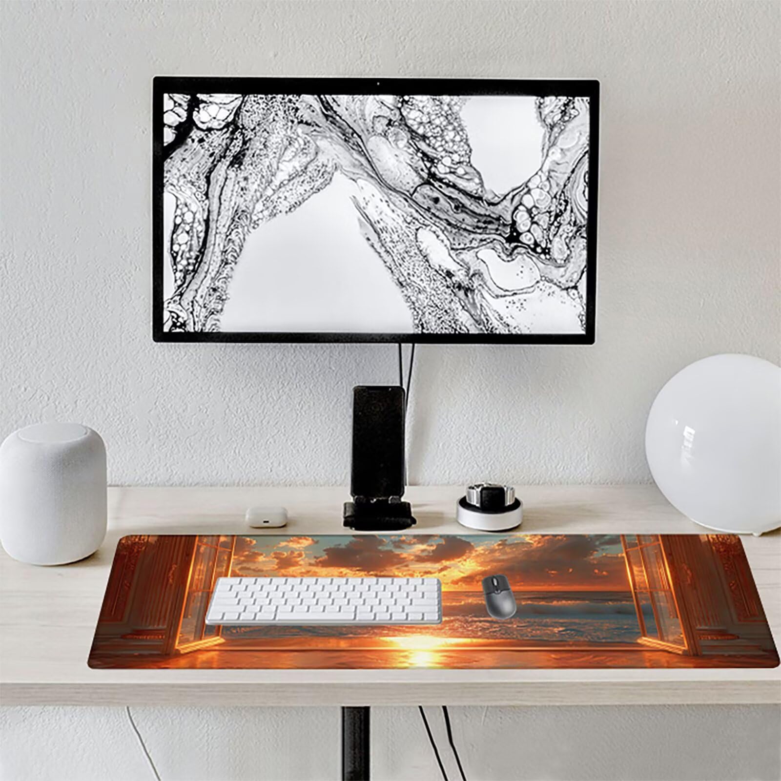 Amanecer Alfombrilla Ratón Gaming XXL 1500 x 800 mm, Alfombrilla Gaming Amarillo Mousepad con Base de Goma Antideslizante, Impermeable Desk Mat para Teclado y Raton, Accesorios Gaming, Regalos I-2